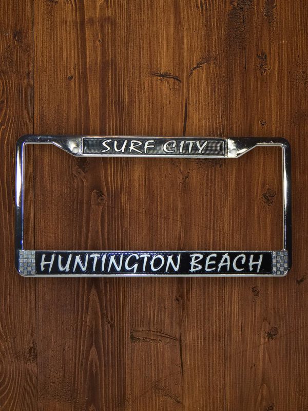 License Plate Frame, HB Surf City, Chrome Surf City Store